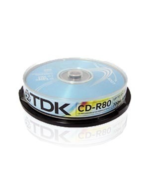 Tdk cd-r 80 spindle 10 recordable discs 700MB 80 min 