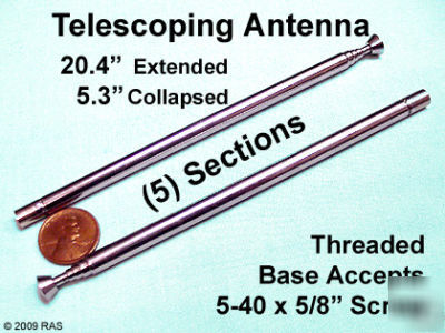 (3) telescoping antennas for vhf / uhf ham applications