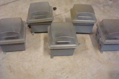 (5) 2 gang wp boxes w/ in use covers w/ 20A gfi's