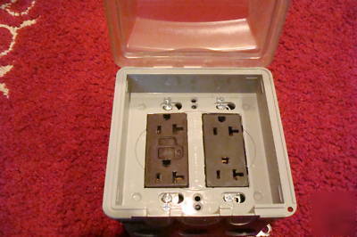 (5) 2 gang wp boxes w/ in use covers w/ 20A gfi's