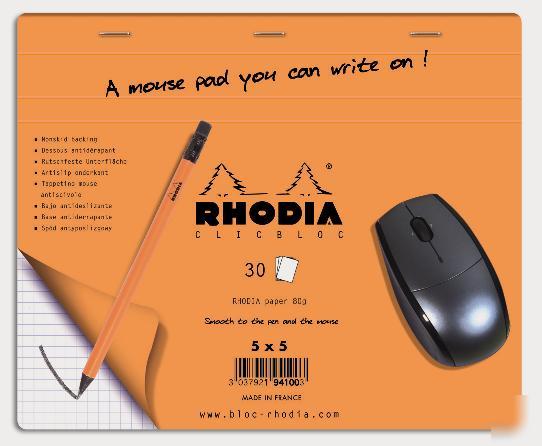 Rhodia classic orange note pad mouse pad graph paper