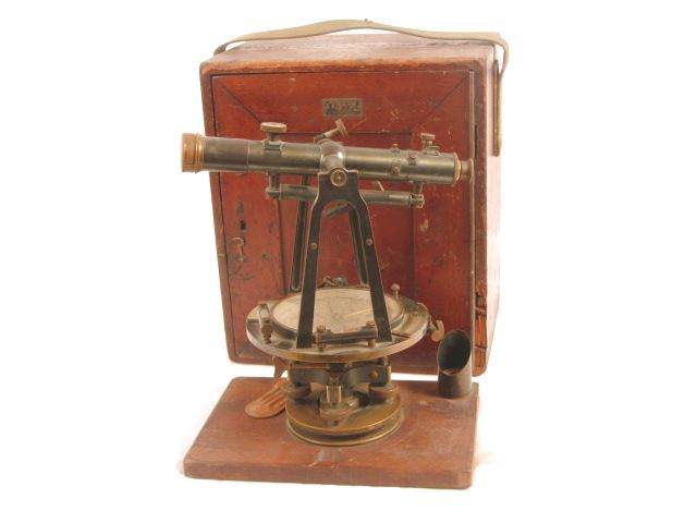 Antique keuffel esser transit/theodolite w/ case #12265