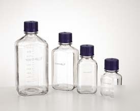 Vwr square media bottles, polycarbonate, : BPC0250