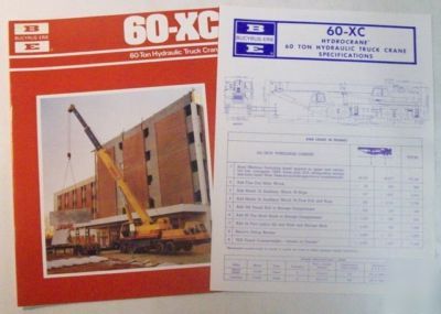 Bucyrus erie 1979 60-xc 60-ton truck crane brochure lot