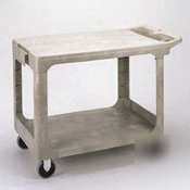 Heavy-duty plastic flat shelf utility cart,