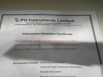 New pg instruments T70+ uv/vis spectrophotometer