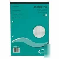 Pack of 3 quadrille 5 mm 80 sheet A4 refill pads