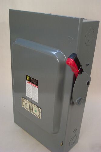 New square d 200 a safety disconnect switch fused H324N 