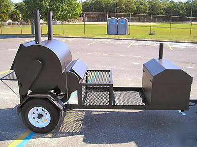 New bbq rotisserie smoker grill on trailer 