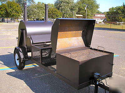 New bbq rotisserie smoker grill on trailer 