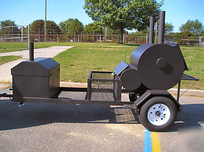 New bbq rotisserie smoker grill on trailer 