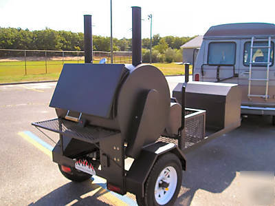 New bbq rotisserie smoker grill on trailer 