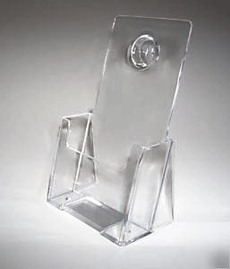 Set of 4 clear brochure holders for counters or wall 