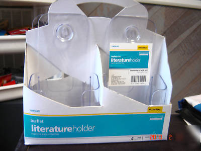 Set of 4 clear brochure holders for counters or wall 