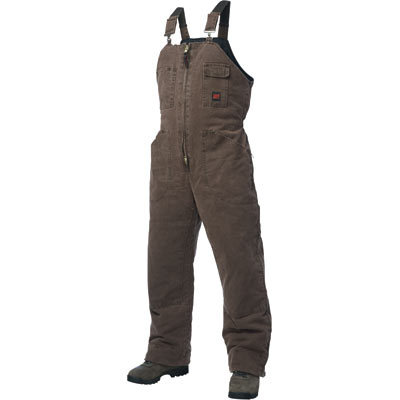 Tough duck washed insulated overall - x-l, chestnut