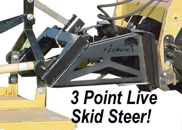 3 point live pto skid steer loader adapter auger mower
