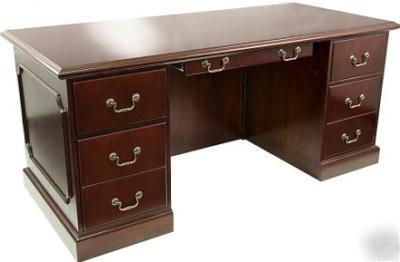 66IN home office desks, desk traditional mahogany wood 