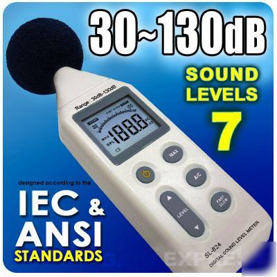 Sound noise level meter 30-130 db free case + battery 