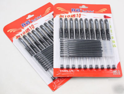 Lot 20 rollerball pens + 20 refill fine point black ink