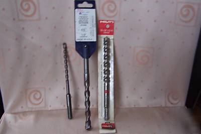 Lot of 3 masonary drill bits - hilti / tru cut