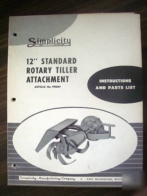 Simplicity walkbehind tractor, tiller, & mower manuals