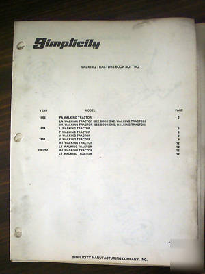 Simplicity walkbehind tractor, tiller, & mower manuals