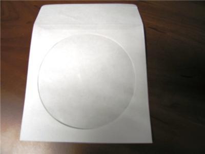 100 pack cd dvd white paper sleeve with window