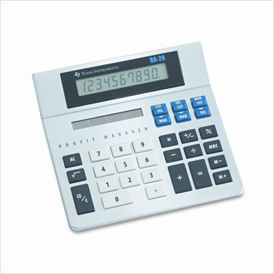 Ba 20 handheld calculator, 10-digit lcd