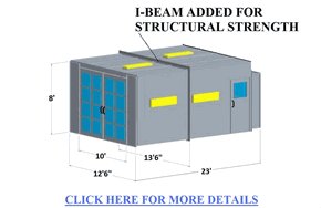 Cross flow paint booth - flat top model #PBFT13823