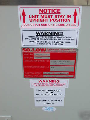 So-low lab chest freezer, 14 cft, 0Â°c to -40Â°c/f, clean