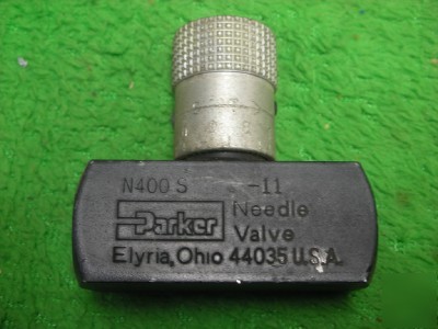 Parker N400S steel hydraulic needle valve 1/4-18 nptf