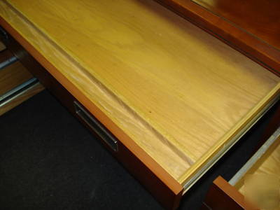 ***solid wood executive desk & 2 dr file by kimball***