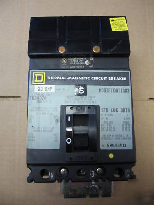 Square d circuit breaker 3P 20A 480V i-line FA34020