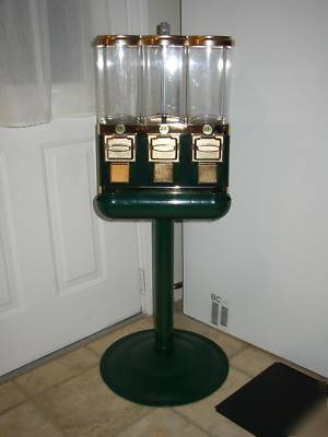 1800 triple head candy ball vending machine green gold