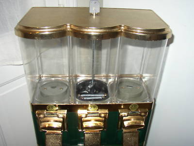 1800 triple head candy ball vending machine green gold