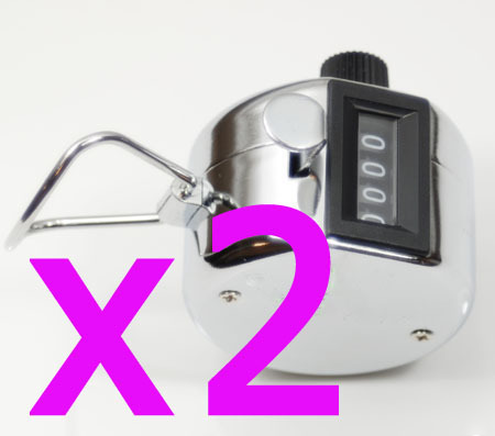 Lot 2 hand tally counter 4 digit number for golf sport