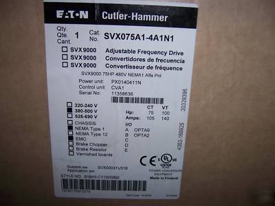 New 75HP cutler hammer af drive svx 9000 SVX075A1-4A1N1