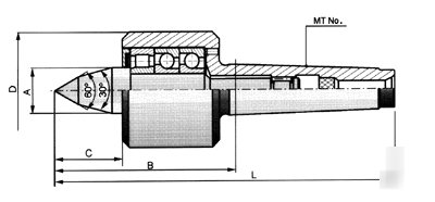 New bison/toolmex 5 morse taper live center high speed 