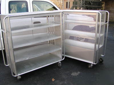 2 ferno-washington surgical hospital equipment carts