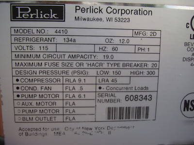 Perlick draft beer or soda glycol chiller system ~nice 