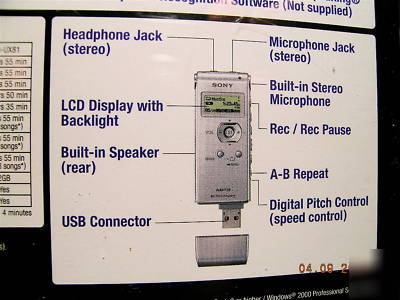 New sony icd-UX71 digital voice recorder pc/mac ~ , pics