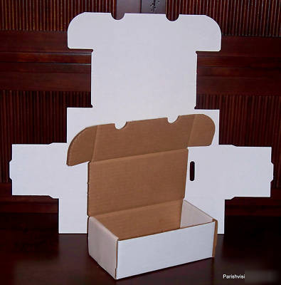 10 white corrugated shipping mailer storage box 7X4X3 