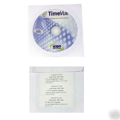 Icon time clock timevue 100 employee/5 pc upgarde