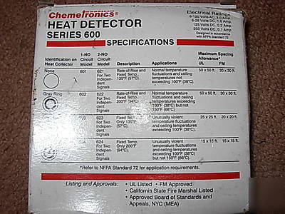 Lot of 2X chemetronic heat detector, serie 600, nos