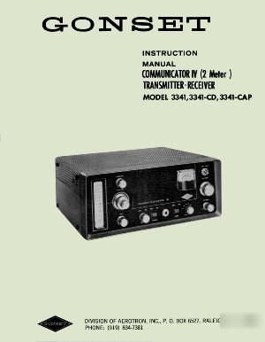 Gonset communicator iv 4 2 meter manual w/lg schs Â»rÂ²