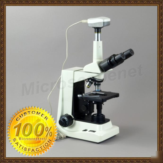 High end microscope 40X-1600X +photo tube +5MP camera