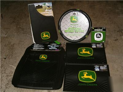 John deere 8 pc auto truck floormat set mud flaps guard