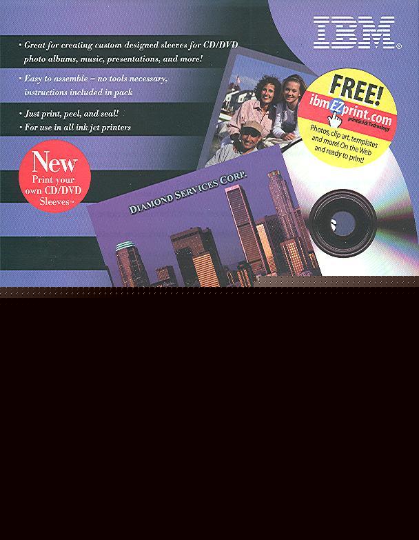 New 120 ibm photo quality inkjet glossy cd/dvd sleeves 