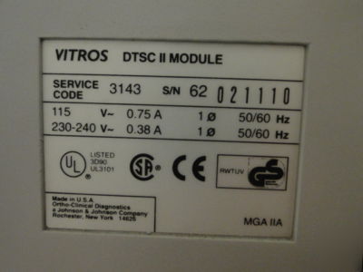 J & j ortho clinical diag DT60 ii & dtsc ii system