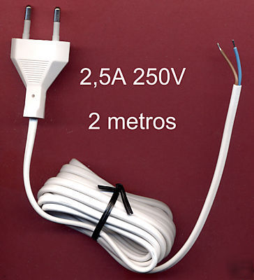New 4 2 pin euro shaver plug mains cord lead bare end